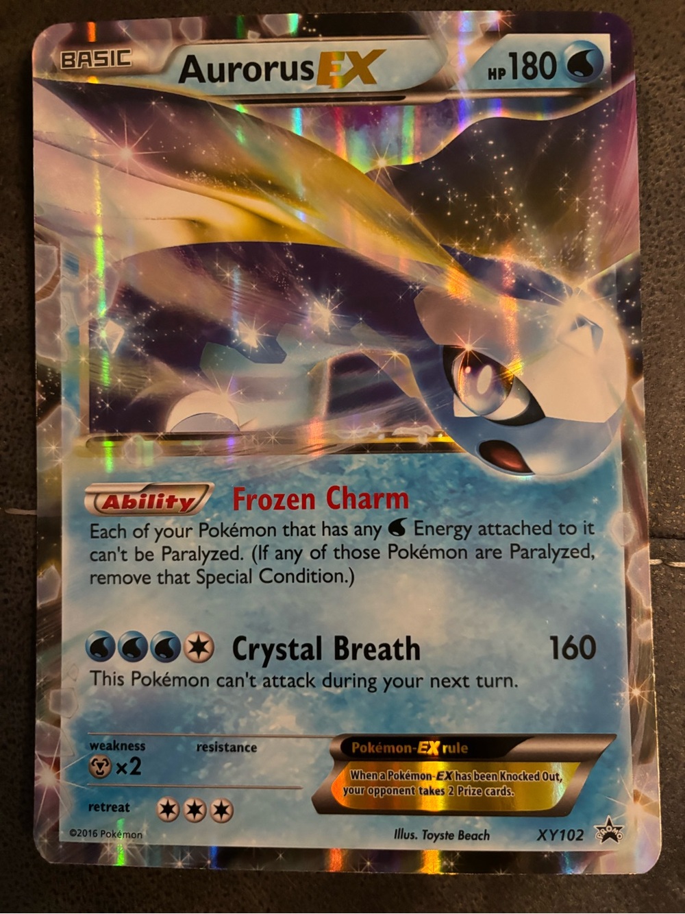 Aurorus JUMBO EX Holographic Pokemon Card